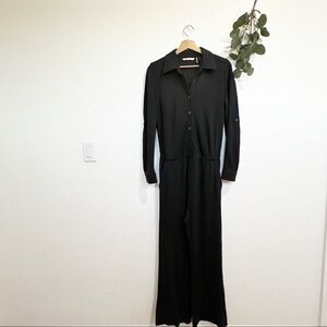 Soft Surroundings- Black Weekend Ponte Jumpsuit- Sm